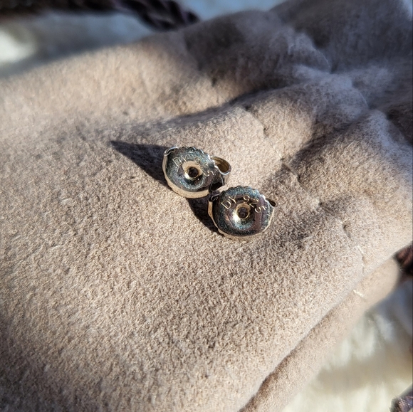 Vintage/Rare David Yurman Teardrop Turquoise & Diamond Stud Earrings SS & 18k ✨️ - Picture 7 of 9